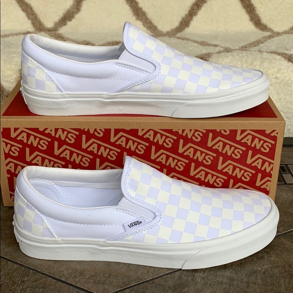 VANS CLASSIC SLIP ON CHECKERBOARD TRUE WHITE MENS - Picture 5 of 16